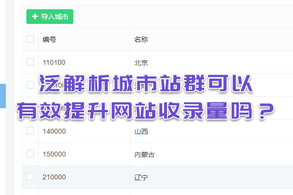 泛解析城市站群可以有效提升網站收錄量嗎？